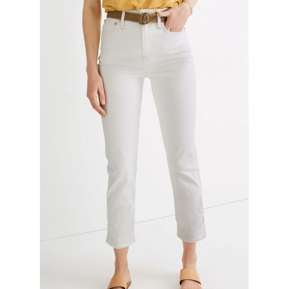 Madewell Classic Straight Jeans Tile White AJ203 French Girl Chic Women's sz 30